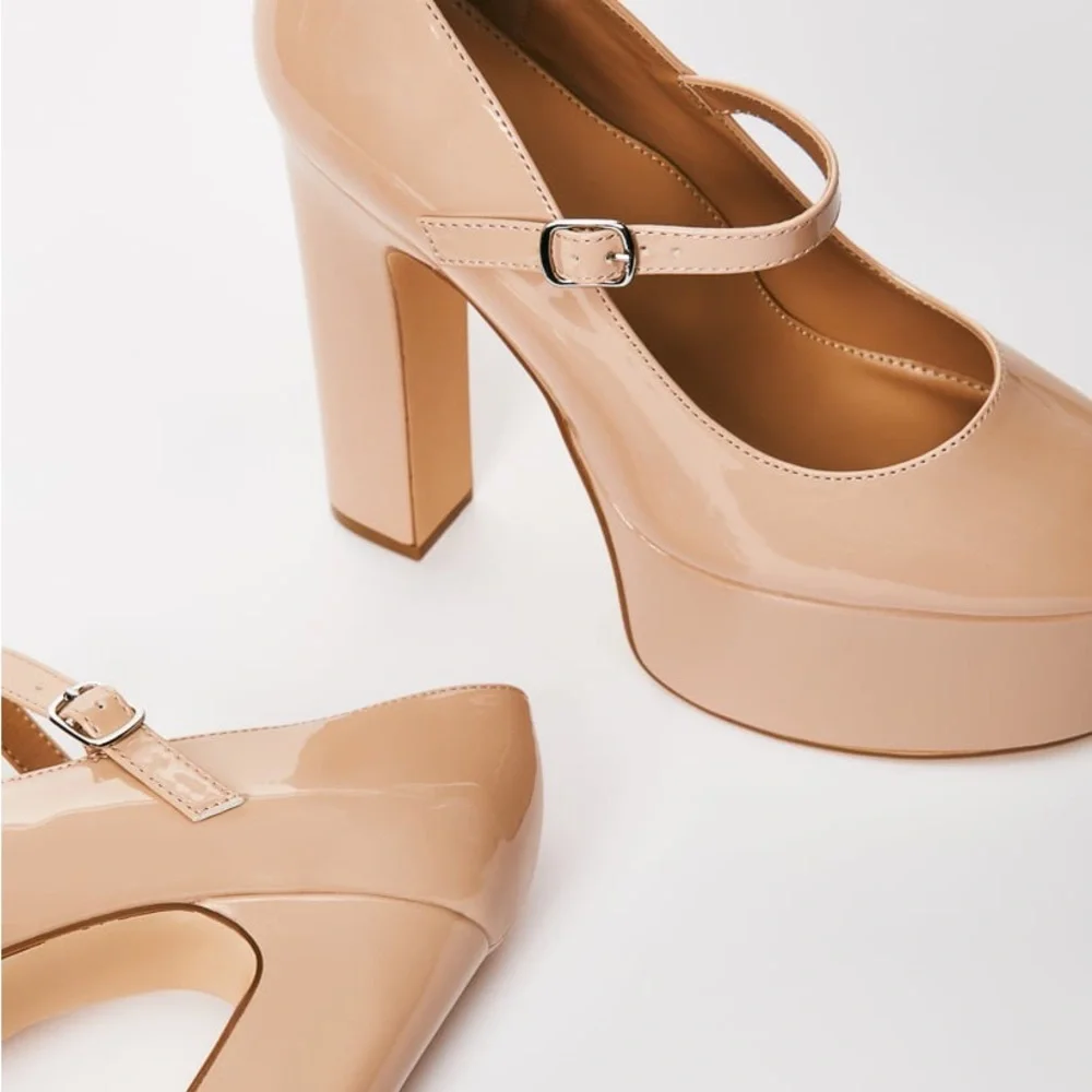 Mary Jane Platform Pump in Ruby Tan Cream - Picture 5 of 6